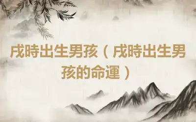 戌時出生男孩（戌時出生男孩的命運）