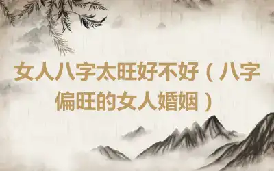 女人八字太旺好不好（八字偏旺的女人婚姻）