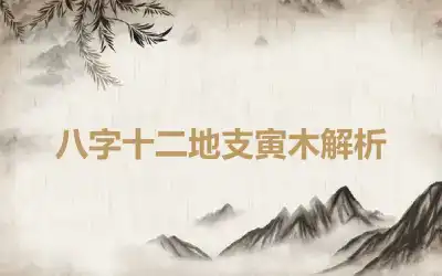 八字十二地支寅木解析