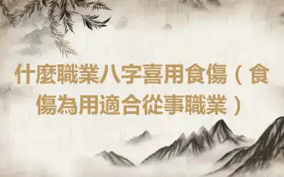 什麼職業八字喜用食傷（食傷為用適合從事職業）