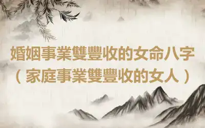 婚姻事業雙豐收的女命八字（家庭事業雙豐收的女人）