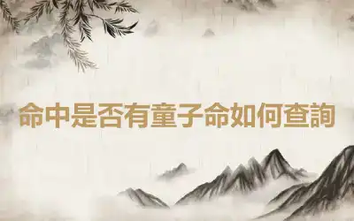 命中是否有童子命如何查詢