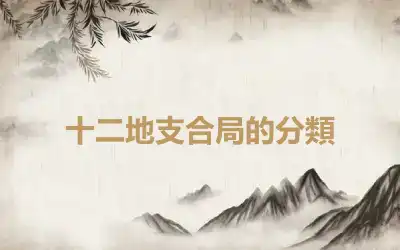 十二地支合局的分類