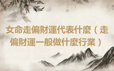 女命走偏財運代表什麼（走偏財運一般做什麼行業）