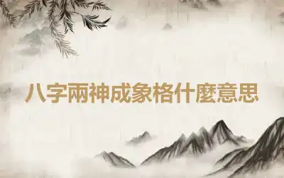 八字兩神成象格什麼意思