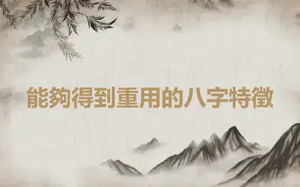 能夠得到重用的八字特徵